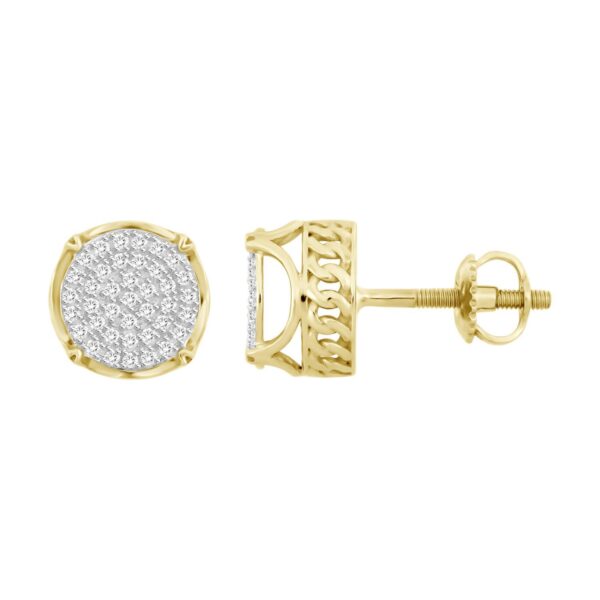 MEN’S EARRING 1 6 CT ROUND DIAMOND 10K YELLOW GOLD